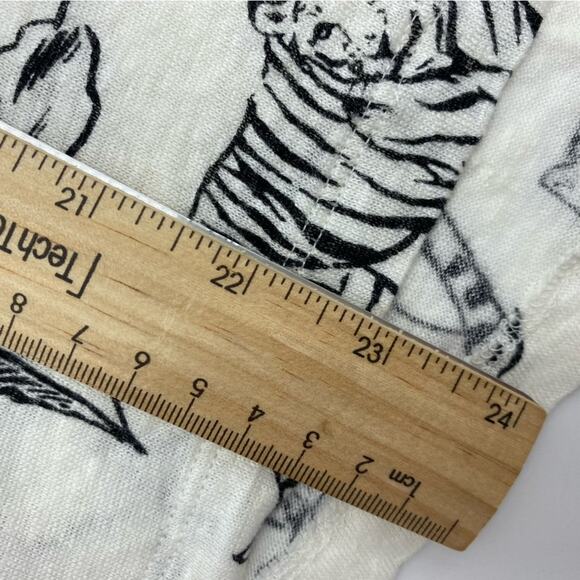 Cynthia Rowley Top Animal Print Linen Asymmetrical Hem Medium - Picture 10 of 10